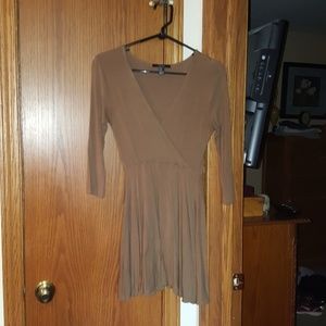 Brown v-neck dress